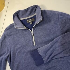 Banana Republic Mens Polartec 1/4‎ Zip Pullover Fleece Blue Sz M Preppy Casual